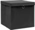 vidaXL Aufbewahrungsboxen mit Deckeln 4 Stk. Schwarz 32x32x32 cm Stoff