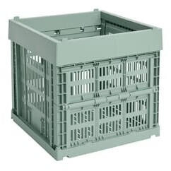 HAY Colour Crate Korb Cube 29,5 x 29,5 cm salbeigrün recycled