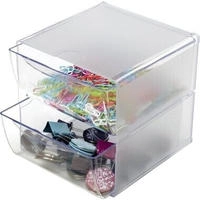 Deflect-o Organisationsbox CUBE 350101 2Schubf&auml;cher glasklar