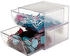 deflect-o Organiser Cube transparent 2 Schubladen 15x15x18,2cm