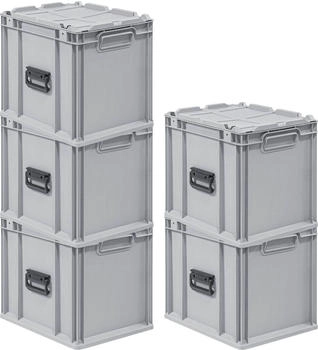 Proregal SuperSparSet 5 x Eurobox NextGen Portable HxBxT 33,5 x 30 x 40 cm 30 Liter Eurobehälter Transportbox Transportbehälter Stapelbehälter