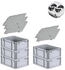 Proregal Spar Set 5x Eurobox Nextgen Economy Mit Auflagedeckel & 4x Schiebeschnappverschlüsse Schwarz Griffe Geschlossen HxBxT 17 x 30 x 40 cm