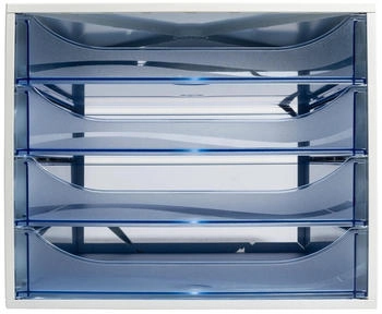 Exacompta Schubladenbox Ecobox 228610D A4+ 4Schübe offen gr/eisbl.