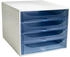 Exacompta Schubladenbox Ecobox 228610D A4+ 4Schübe offen gr/eisbl.