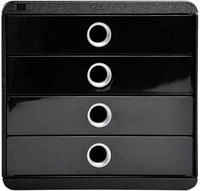 Schubladenbox Pop-Box A4+ 4Sch&uuml;be sw/si