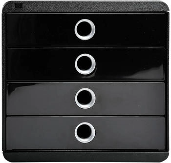 Exacompta Schubladenbox Pop-Box 314438D A4+ 4Sch&uuml;be sw/si