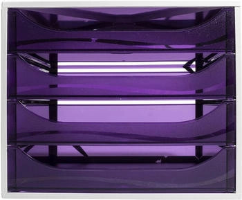 Exacompta Schubladenbox Ecobox 228619D A4+ 4Schübe offen gr/vi