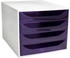 Exacompta Schubladenbox Ecobox 228619D A4+ 4Schübe offen gr/vi