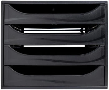 Exacompta Schubladenbox Ecobox 228610D A4+ 4Schübe offen sw/sw