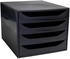 Exacompta Schubladenbox Ecobox 228610D A4+ 4Schübe offen sw/sw