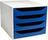 Exacompta Schubladenbox Ecobox 2286104D A4+ 4Schübe offen gr/bl
