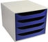 Exacompta Schubladenbox Ecobox 2286104D A4+ 4Schübe offen gr/bl
