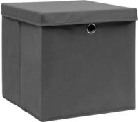 vidaXL Aufbewahrungsboxen mit Deckeln 4 Stk. Grau 32x32x32 cm Stoff