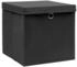 vidaXL Aufbewahrungsboxen mit Deckeln 4 Stk. 28x28x28 cm Schwarz