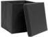 vidaXL Aufbewahrungsboxen mit Deckeln 4 Stk. 28x28x28 cm Schwarz