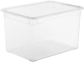 Rotho CLEAR Clearbox mit QR-Code Aufbewahrungsbox transparent 1415000096 F&uuml;llmenge: 46 Liter Ma&szlig;e (L x B x H): 550 x 375 x 315 mm