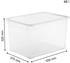 Rotho CLEAR Clearbox mit QR-Code Aufbewahrungsbox transparent 1415000096 Füllmenge: 46 Liter Maße (L x B x H): 550 x 375 x 315 mm