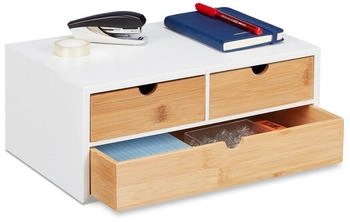 Relaxdays Schreibtisch Organizer 3 Schubladen Hellbraun old