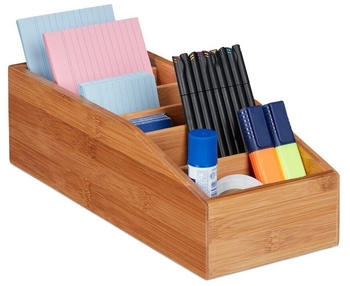 Relaxdays 4 x Aufbewahrungsbox Bambus Gold