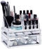 Relaxdays Make-Up Organizer mit 2 Schubladen Gold