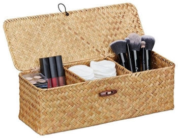 Relaxdays Aufbewahrungsbox mit Deckel Gold