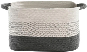 casa NOVA Aufbewahrungskorb NORWAI Weiß Grau 39 x 30 cm Stoff mit Tragegriffen