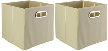 casa NOVA Aufbewahrungsboxen 2er Set ENNI 27 x 27 cm Beige Vlies 2er Set