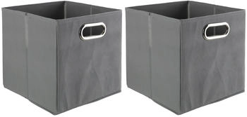 casa NOVA Aufbewahrungsboxen 2er Set ENNI 27 x 27 cm Grau Vlies 2er Set