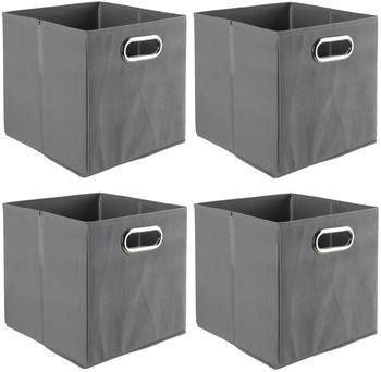 casa NOVA Aufbewahrungsboxen 4er Set ENNI 27 x 27 cm Grau Vlies 4er Set