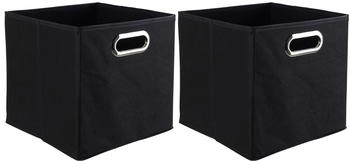 casa NOVA Aufbewahrungsboxen 2er Set ENNI 27 x 27 cm Schwarz Vlies 2er Set