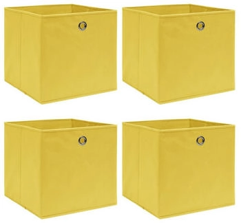 vidaXL Aufbewahrungsboxen 4 Stk. Gelb 32x32x32 cm Stoff