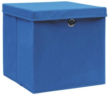 vidaXL Aufbewahrungsboxen mit Deckeln 4 Stk. Blau 32x32x32 cm Stoff