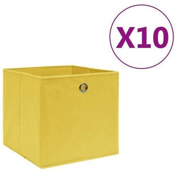 vidaXL Aufbewahrungsboxen 10 Stk. Vliesstoff 28x28x28 cm Gelb