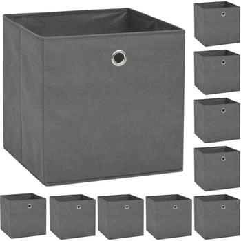 vidaXL Aufbewahrungsboxen 10 Stk. Vliesstoff 32 x 32 x 32 cm Grau