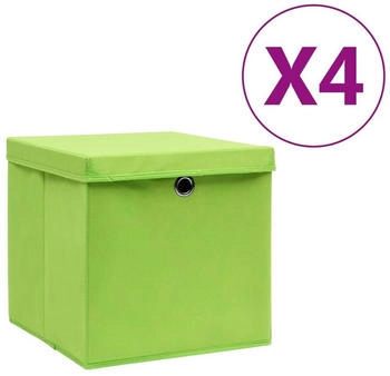 vidaXL Aufbewahrungsboxen mit Deckeln 4 Stk. 28x28x28 cm Grün