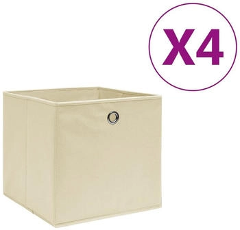 vidaXL Aufbewahrungsboxen 4 Stk. Vliesstoff 28x28x28 cm Creme