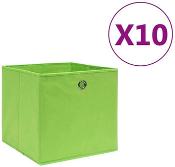 vidaXL Aufbewahrungsboxen 10 Stk. Vliesstoff 28x28x28 cm Grün