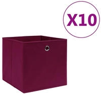 vidaXL Aufbewahrungsboxen 10 Stk. Vliesstoff 28x28x28 cm Dunkelrot