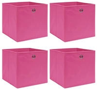 vidaXL Aufbewahrungsboxen 4 Stk. Rosa 32x32x32 cm Stoff