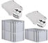 Proregal Spar Set 3x Eurobox Nextgen Economy Mit Scharnierdeckel & Schwarzen Schiebeschnappverschlüssen Griffe Geschlossen HxBxT 32 x 40 x 60 cm