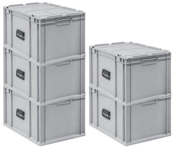 Proregal SuperSparSet 5 x Eurobox NextGen Portable HxBxT 33,5 x 40 x 60 cm 65 Liter Eurobehälter Transportbox Transportbehälter Stapelbehälter
