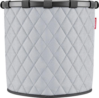Reisenthel Aufbewahrungskorb 30 Liter HOMEBASKET FRAME M RHOMBUS LIGHT GREY Hellgrau Schwarz H 37 cm Polyester Aluminiumrahmen