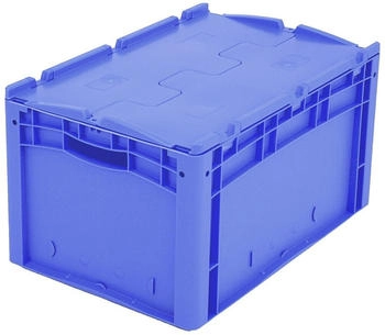 BITO Euronorm-Stapelbehälter blau Inhalt 63 l Zweiteiliger Scharnierdeckel HxLxB 320x600x400mm 63l PP blau Wände geschlossen Boden geschlossen 2tlg. Deckel