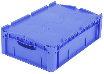 BITO Euronorm-Stapelbehälter blau Inhalt 32 l Zweiteiliger Scharnierdeckel HxLxB 170x600x400mm 32l PP blau Wände geschlossen Boden geschlossen 2tlg. Deckel