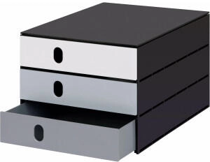 styro Schubladenbox Styroval Pro Color Flow für Formate bis C4 3 geschlossene Schübe grau/schwarz Farbverlauf