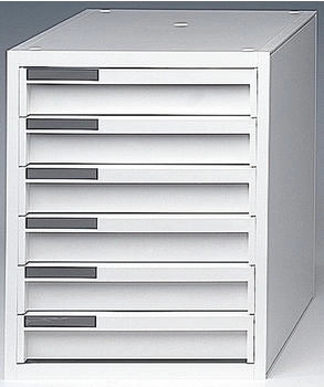 styro Schubladenbox styrokay 6 Schübe 29mm Front geschlossen weiß