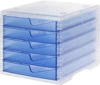 styro Schubladenbox styroswingbox light cornflower DIN C4 mit 5 Schubladen