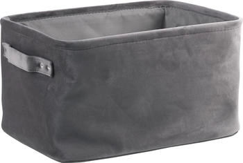 Home4You Aufbewahrungskorb 36 x 26 cm Grau Samt mit Griffen