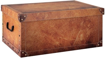 Home4You Aufbewahrungsbox Braun Schwarz Papier 37 x 51 cm mit Griffen