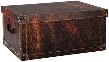 Home4You Aufbewahrungsbox Dunkelbraun Schwarz Papier 37 x 51 cm mit Griffen